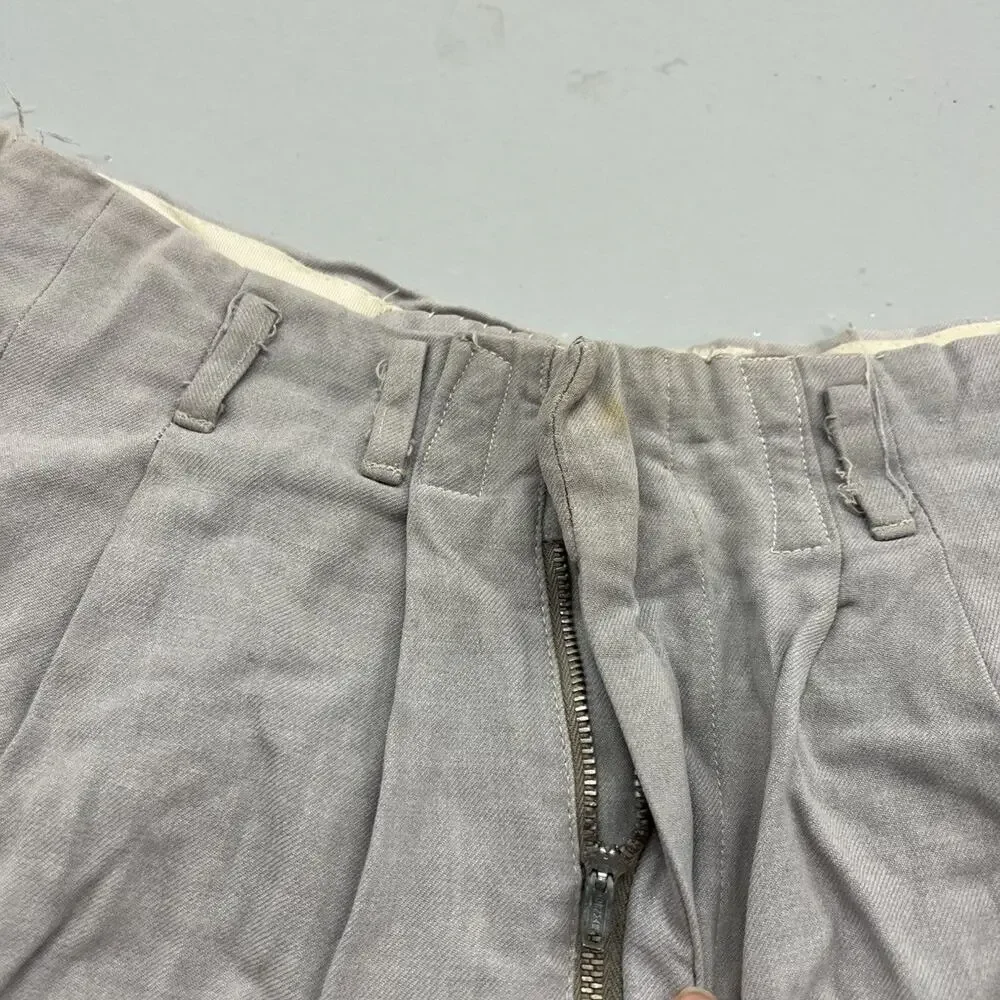 Vintage 50s Blue Faded Rayon Wide Leg Trousers 28x26